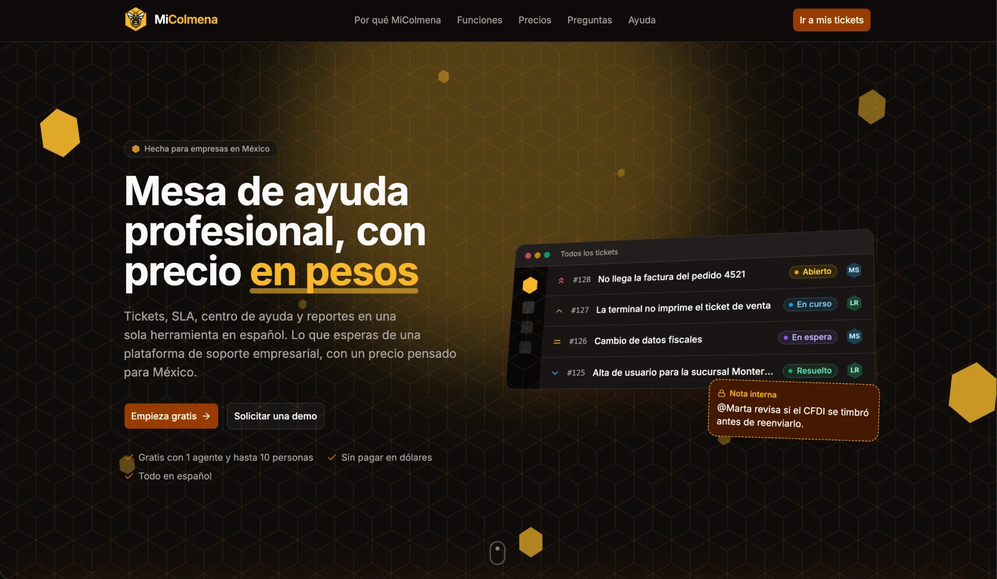 Lista de tickets de BeHive