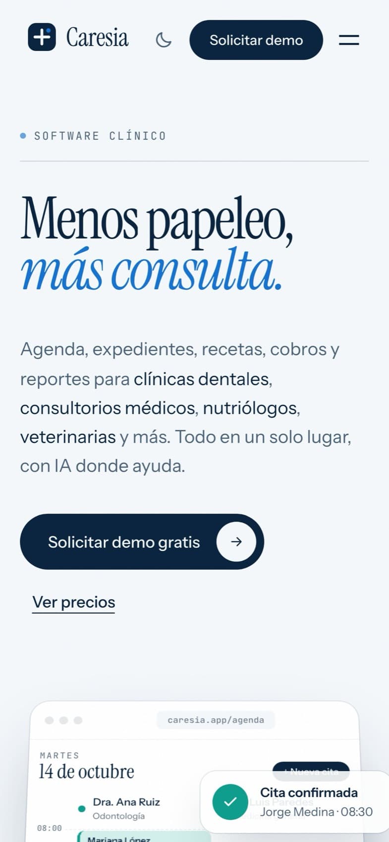 Caresia en un iPhone